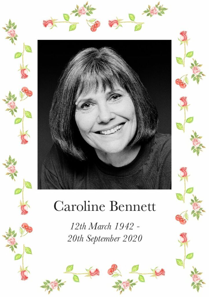 Caroline Bennett Order Of Service