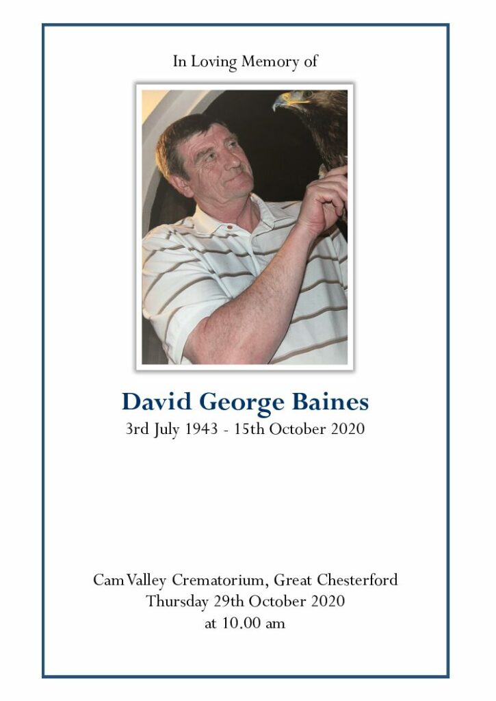David George Baines Order of Service