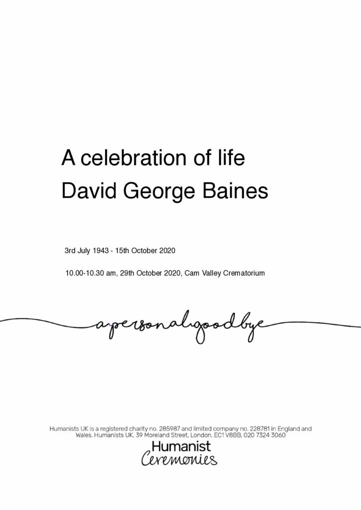 David George Baines Tribute Archive