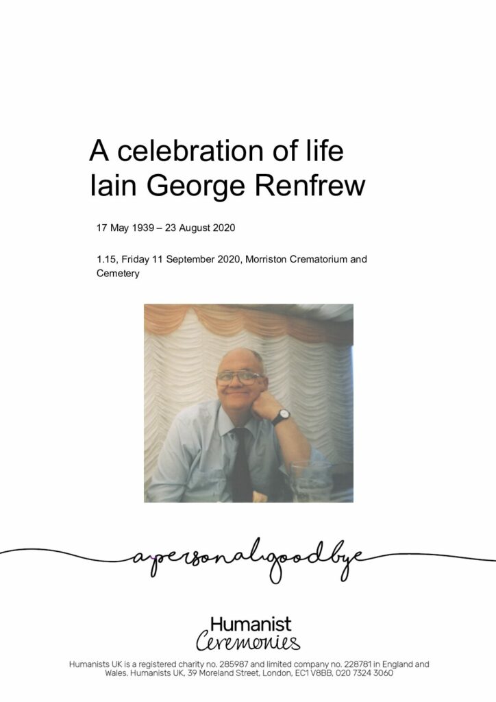 Iain George Renfrew Tribute Archive