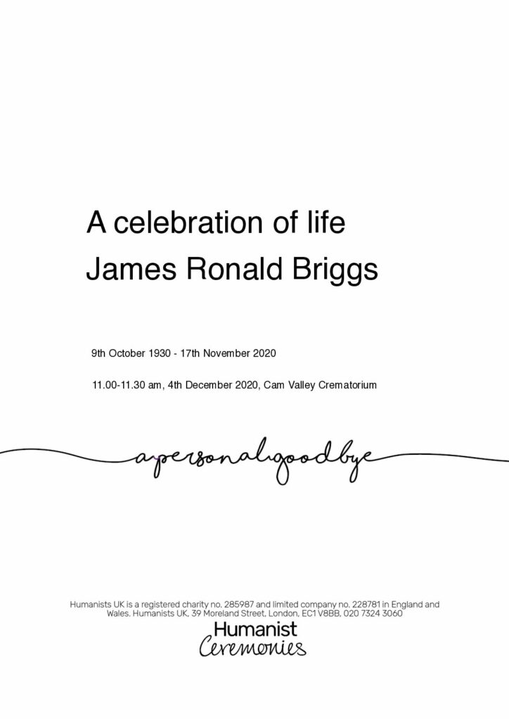 James Ronald Briggs Tribute Archive