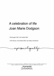 Joan Marie Dodgson Tribute Archive