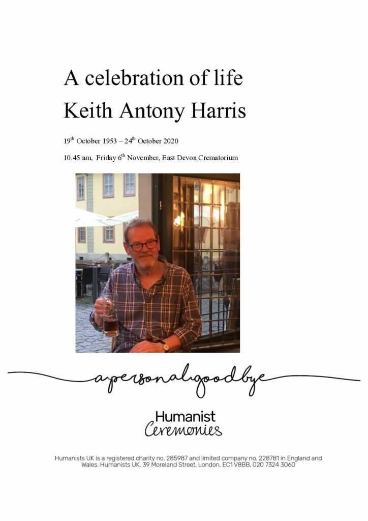 Keith Antony Harris Tribute Archive