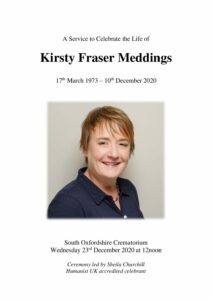 Kirsty Fraser Meddings Order of Service