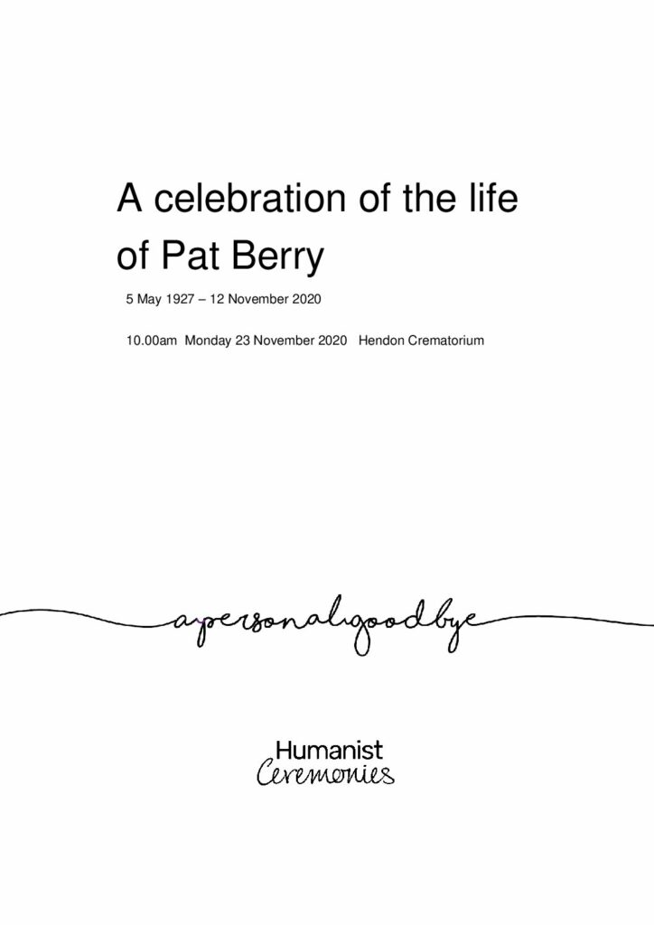 Pat Berry Tribute Archive