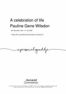 Pauline Gene Wilsdon Tribute Archive