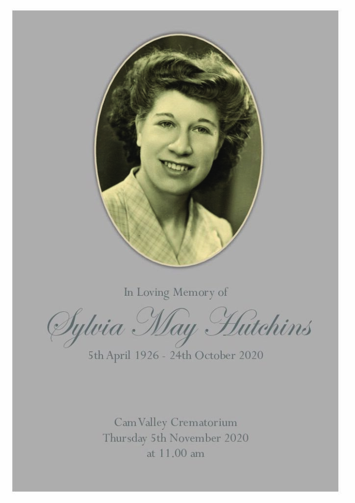 Sylvia May Hutchins Order of Service