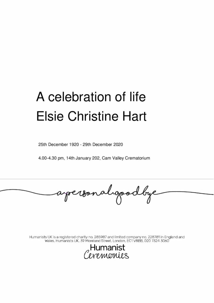 Elsie Christine Hart Tribute Archive
