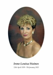 Irene Louisa Staines Order of Service