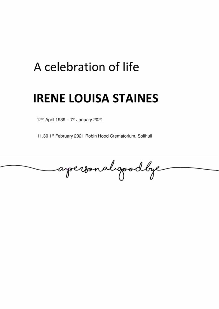 Irene Louisa Staines Tribute Archive1