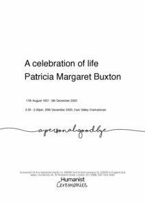 Patricia Margaret Buxton Tribute Archive