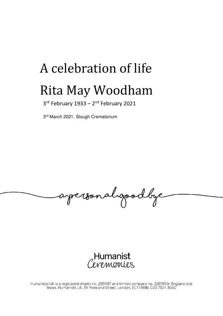 Rita May Woodham Tribute Archive