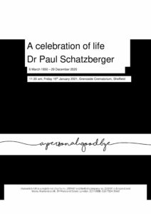 Dr Paul Schatzberger Tribute Archive