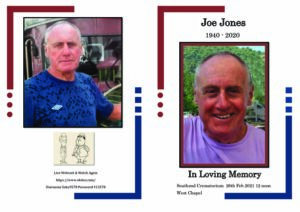 Joseph Lucas Jones Order of Service