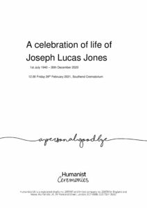 Joseph Lucas Jones Tribute Archive