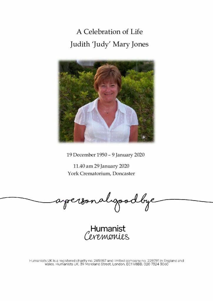 Judith Mary Jones Tribute Archive