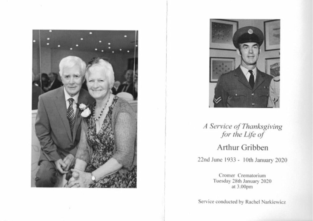 Arthur Gribben Order of Ceremony