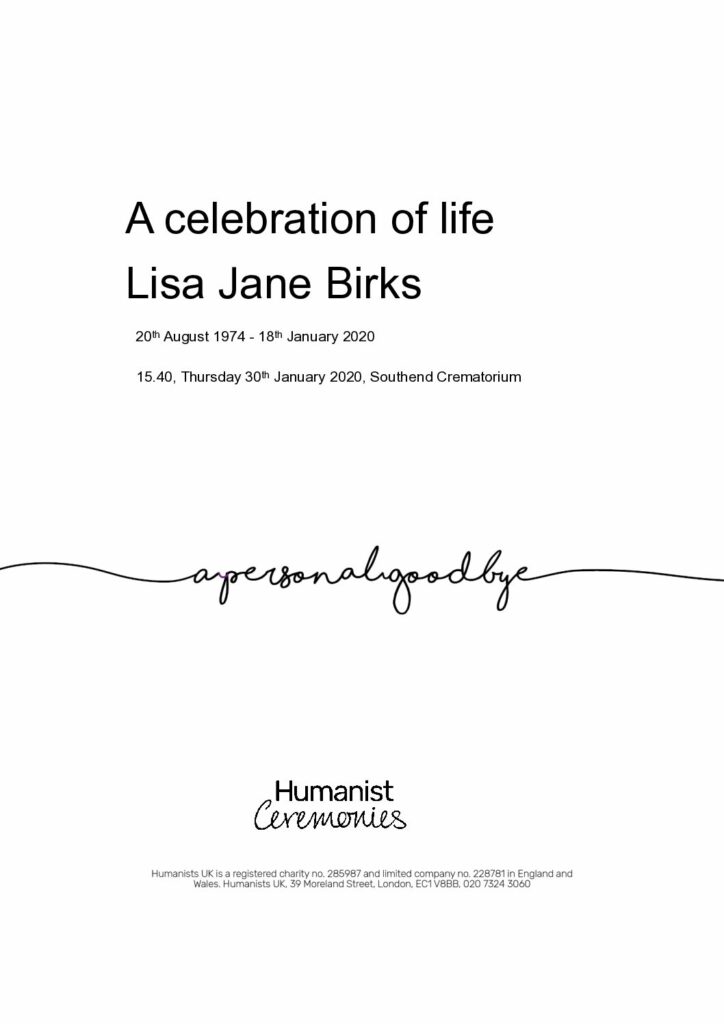 Lisa Jane Birks Tribute Archive