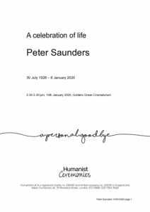 Peter-Saunders-Tribute Archive