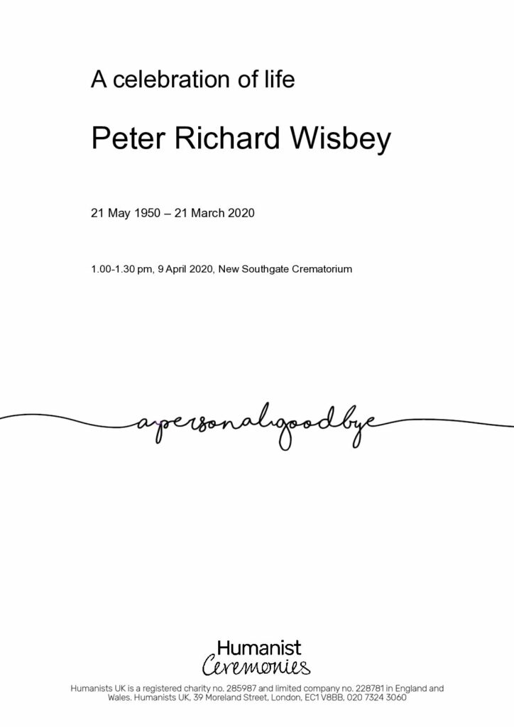 Peter Wisbey Tribute Archive