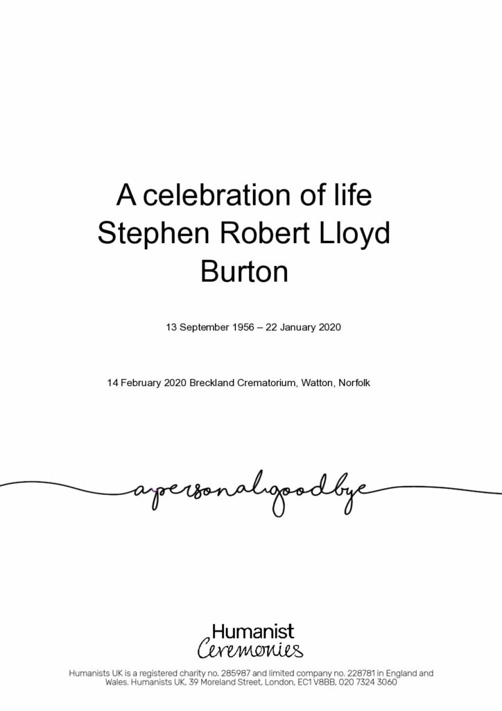 Stephen Robert Lloyd Burton Tribute Archive
