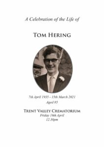 Thomas Frederick Hering Order of Service