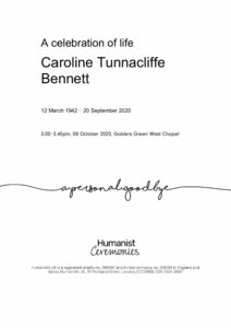 Caroline Tunnacliffe Bennett Tribute Archive