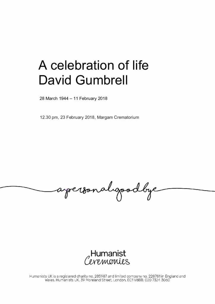 David Gumbrell Tribute Archive