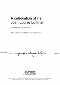 Joan Luffman Tribute Archive