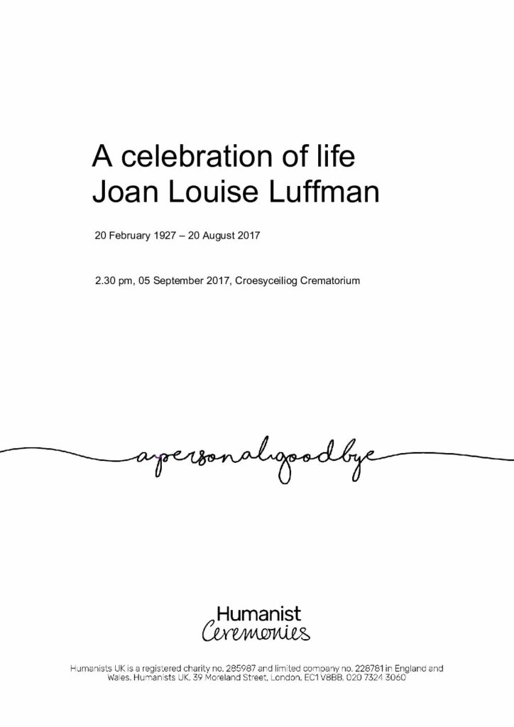 Joan Luffman Tribute Archive