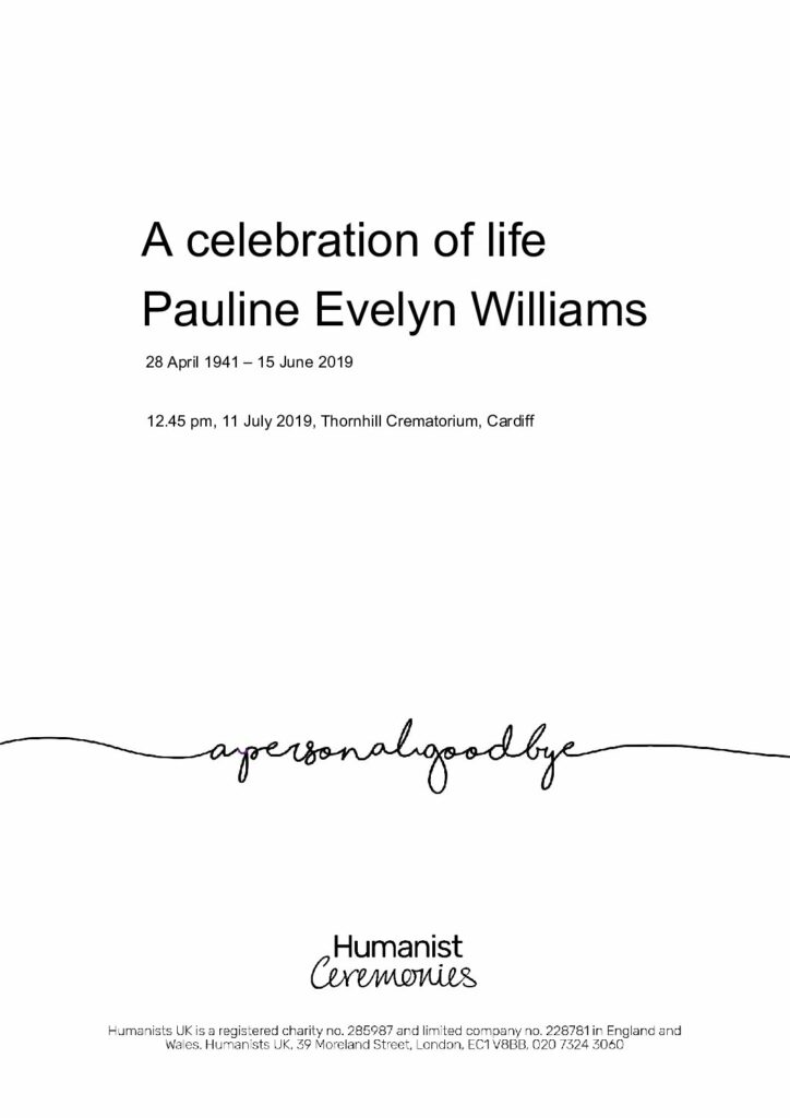 Pauline Evelyn Williams Tribute Archive