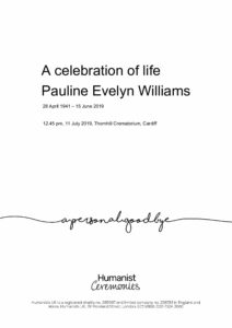 Pauline Evelyn Williams Tribute Archive