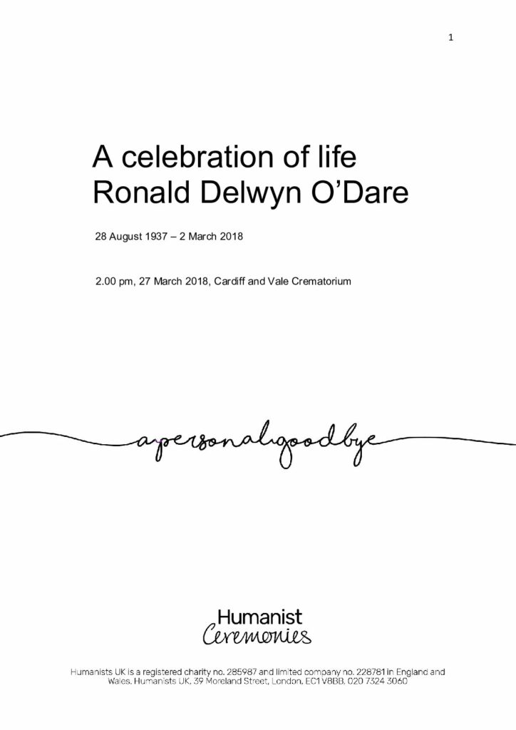 Ronald Delwyn ODare Tribute Archive