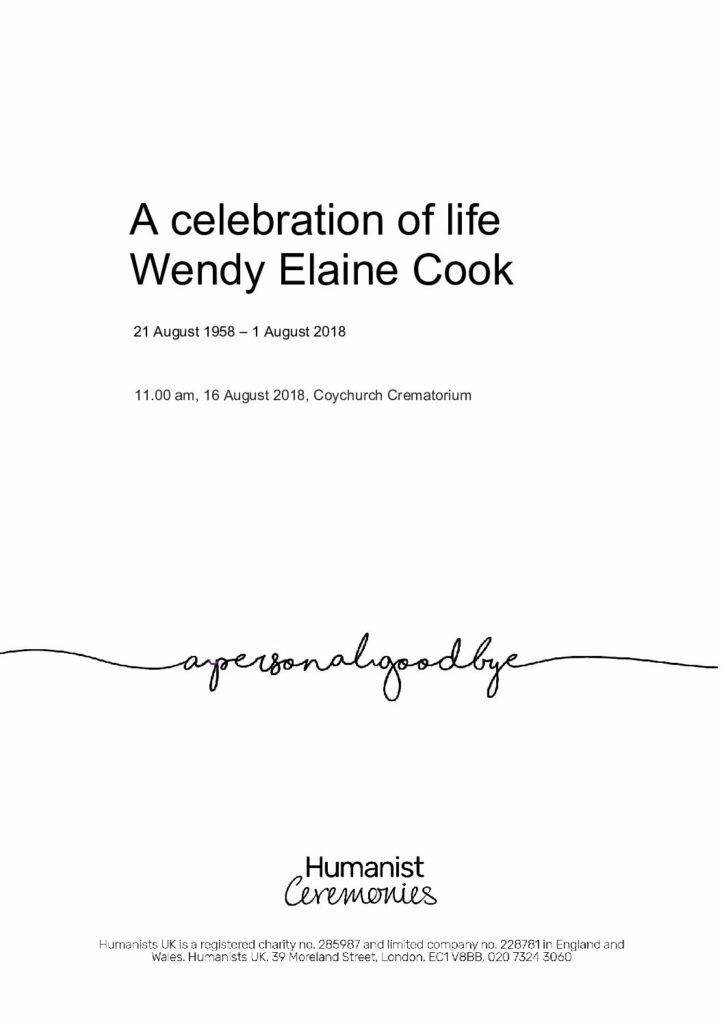 Wendy Elaine Cook Tribute Archive