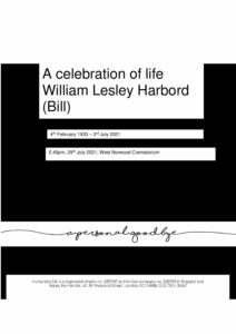 William Lesley Harbord Tribute Archive