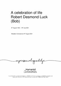 Robert Desmond Luck Tribute Archive