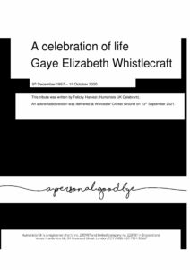 Gaye Elizabeth Whistlecraft Tribute Archive