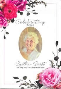 Cynthia Swift Order of Ceremony