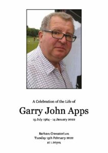 Garry John Apps Order of Ceremony