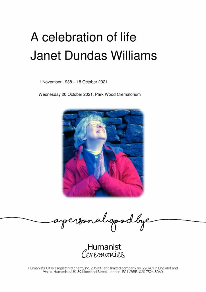 Janet Dundas Williams Tribute Archive
