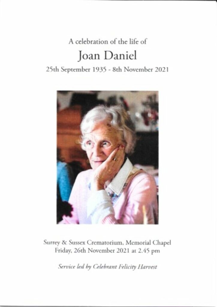 Joan Daniel Order of Ceremony