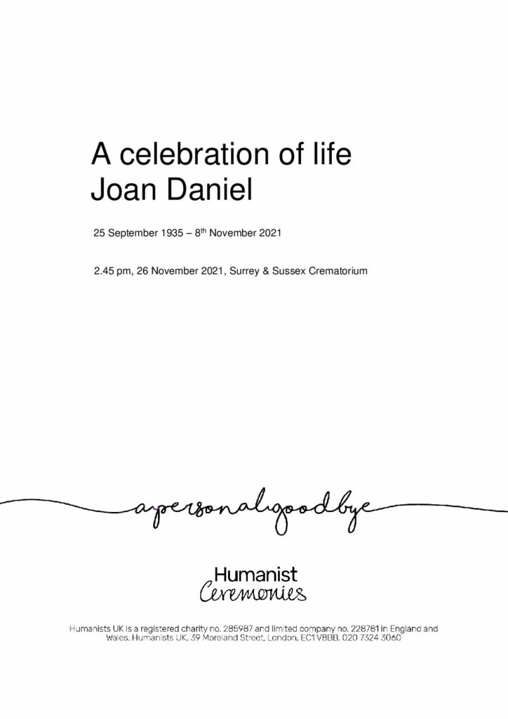 Joan Daniel Tribute Archive