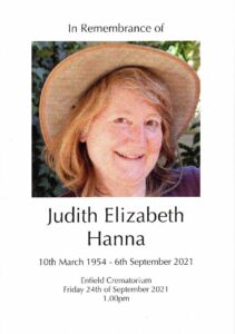 Judith Elizabeth Hanna Order of Ceremony
