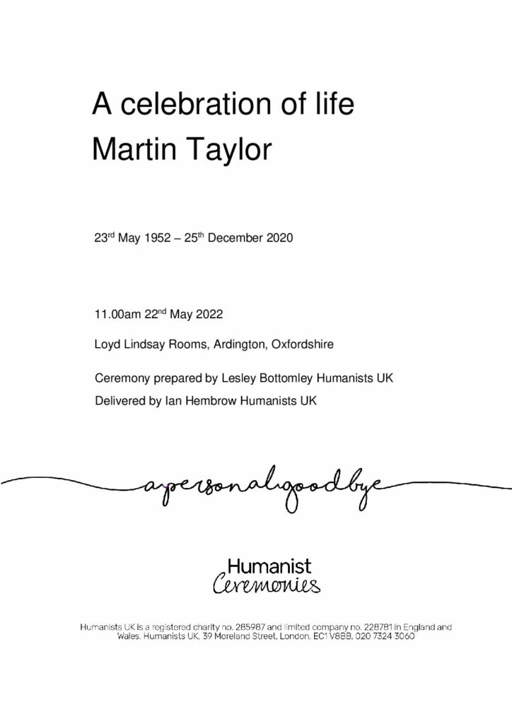 Martin Chandos Taylor Tribute Archive