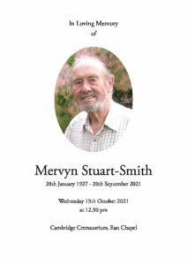 Mervyn Stuart-Smith Order of Ceremony
