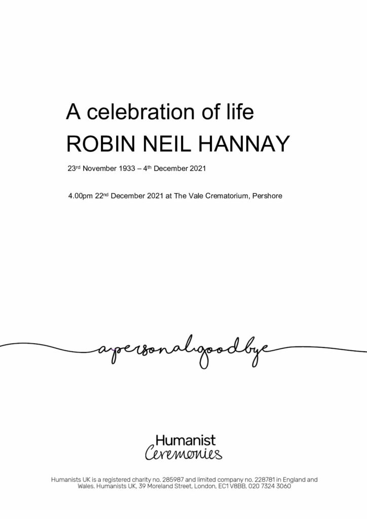 Robin Neil Hannay Tribute Archive