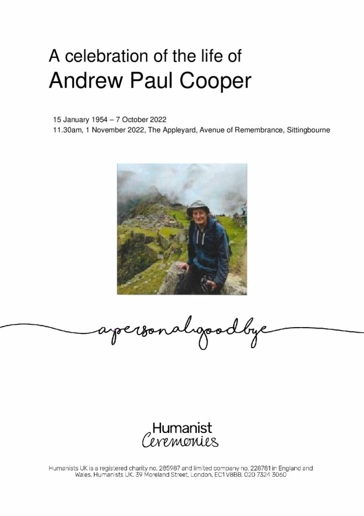 Andrew Paul Cooper Tribute Archive