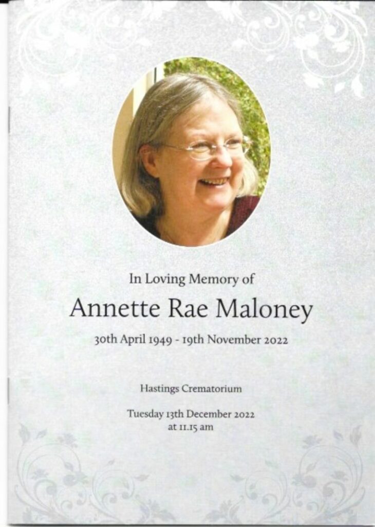 Annette Rae Maloney Order of Ceremony