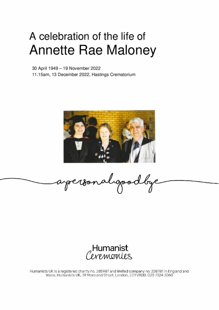 Annette Rae Maloney Tribute Archive