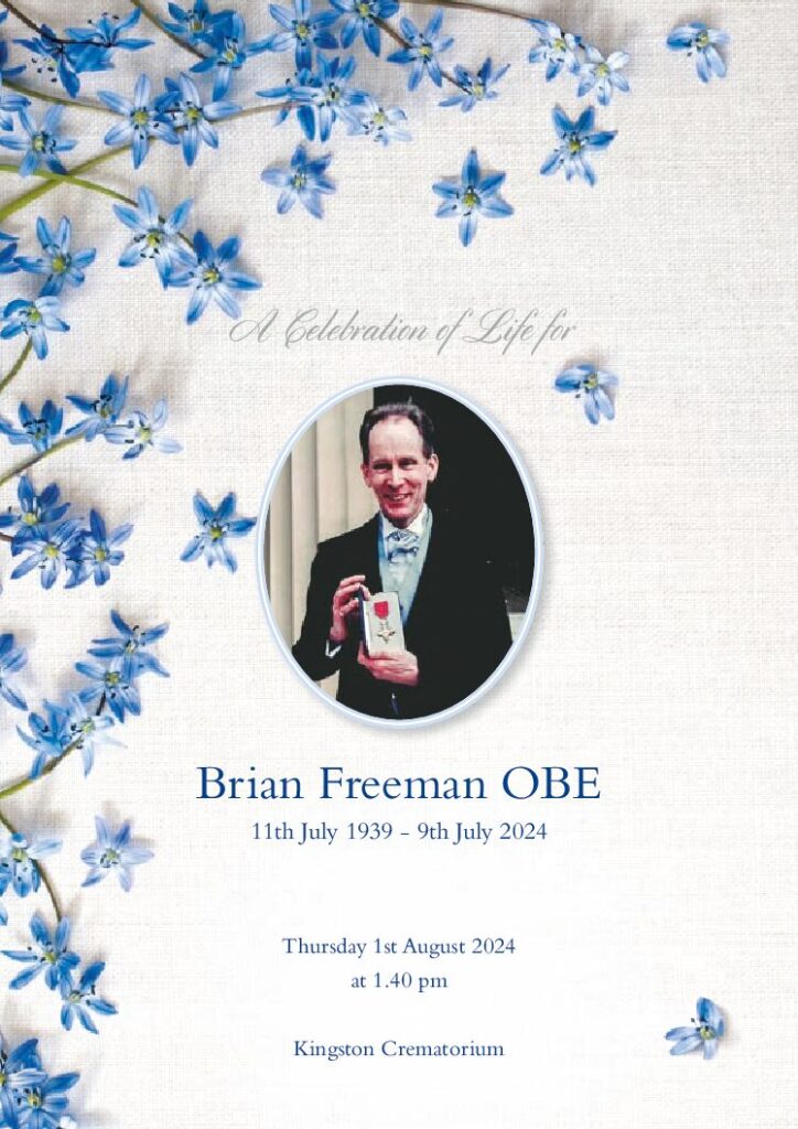 Brian Freeman Order of Ceremony